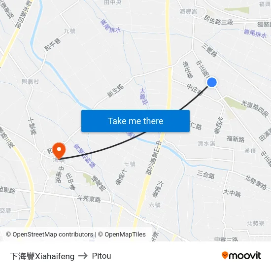 下海豐Xiahaifeng to Pitou map