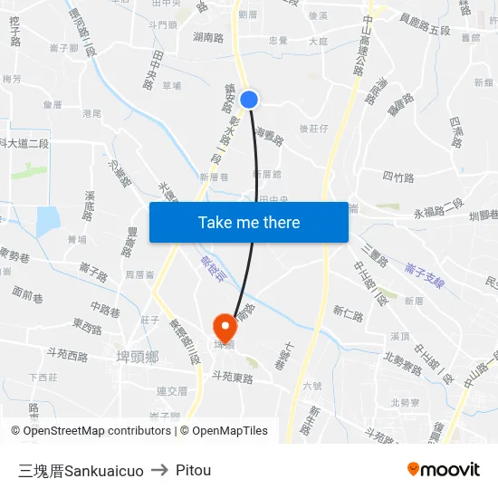 Sankuaicuo to Pitou map