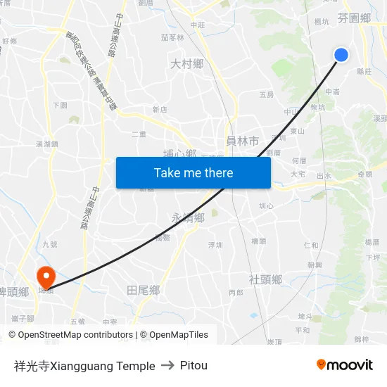 祥光寺Xiangguang Temple to Pitou map