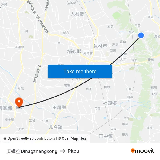 頂樟空Dinagzhangkong to Pitou map