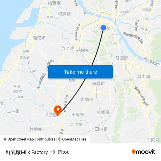 鮮乳廠Milk Factory to Pitou map