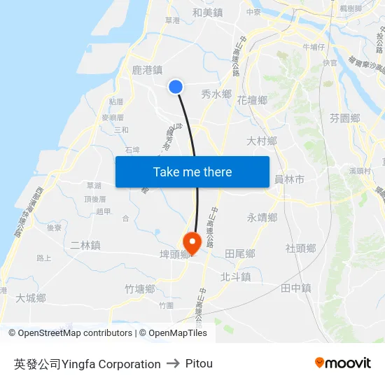 Yingfa Corporation to Pitou map