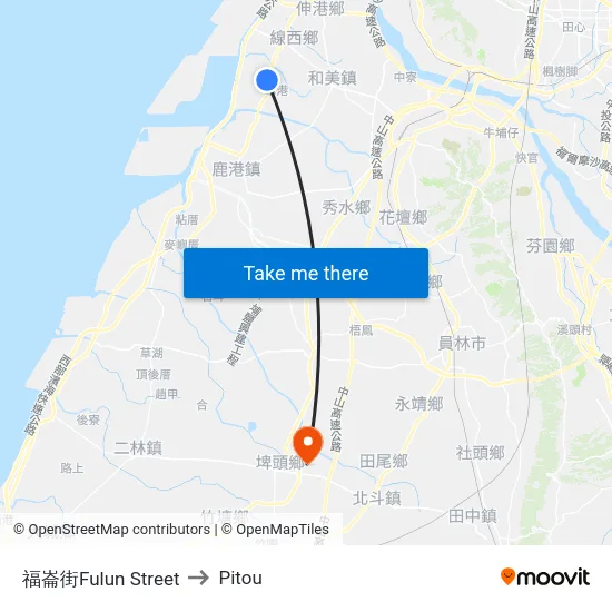 Fulun Street to Pitou map