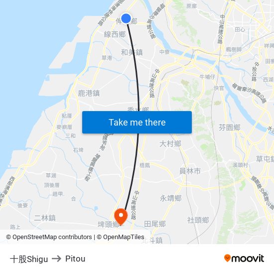 十股Shigu to Pitou map