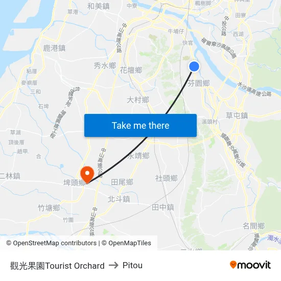 觀光果園Tourist Orchard to Pitou map
