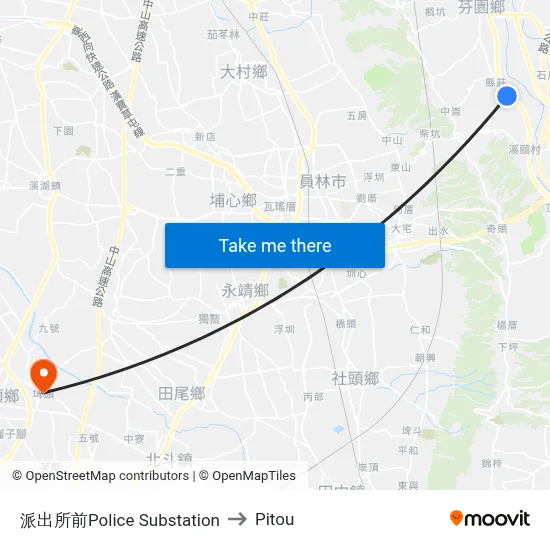 派出所前Police Substation to Pitou map