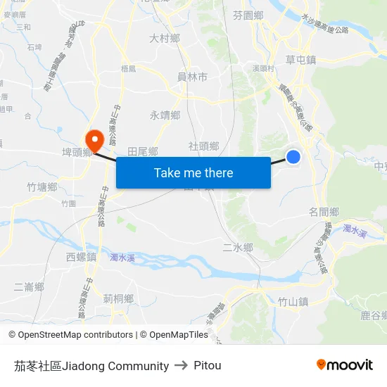 茄苳社區Jiadong Community to Pitou map