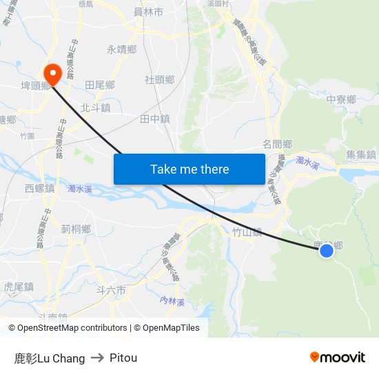 鹿彰Lu Chang to Pitou map