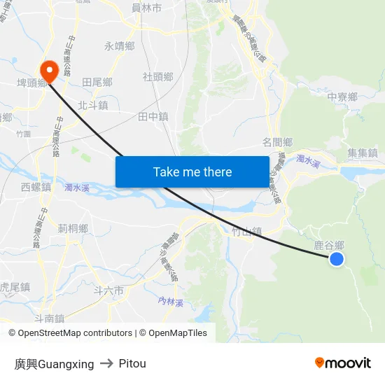 廣興Guangxing to Pitou map