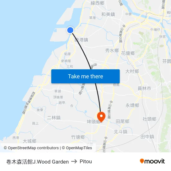 J.Wood Garden to Pitou map