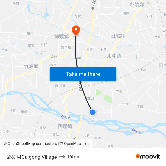 菜公村Caigong Village to Pitou map