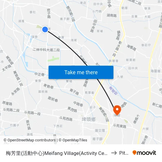 梅芳里(活動中心)Meifang Village(Activity Center) to Pitou map