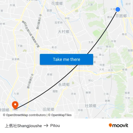 上舊社Shangjioushe to Pitou map