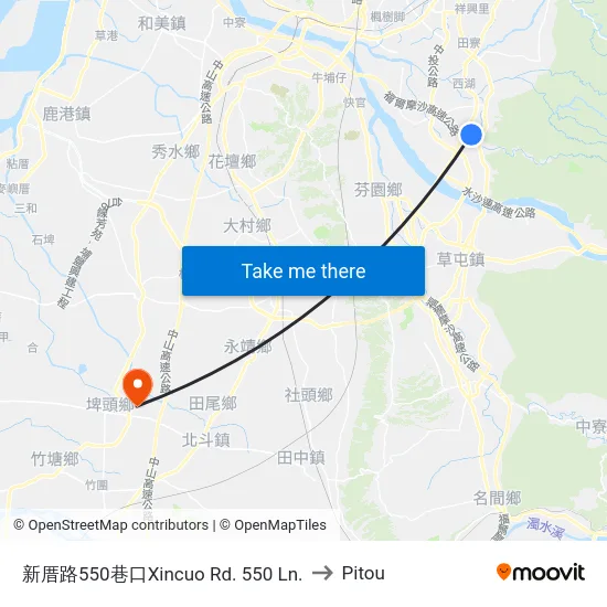 新厝路550巷口Xincuo Rd. 550 Ln. to Pitou map
