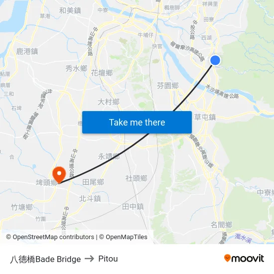 八德橋Bade Bridge to Pitou map