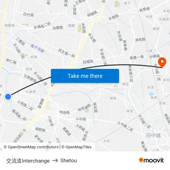 交流道Interchange to Shetou map