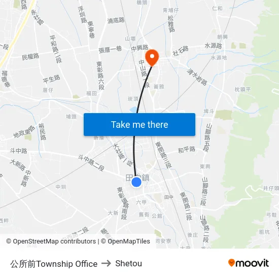 公所前Township  Office to Shetou map