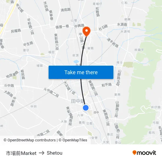 Market to Shetou map