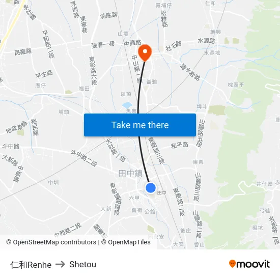 仁和Renhe to Shetou map
