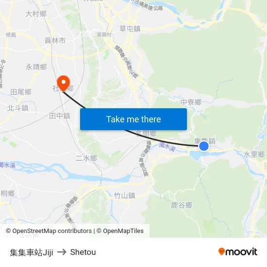 集集車站Jiji to Shetou map