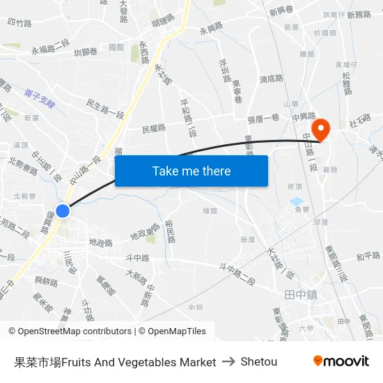 果菜市場Fruits And Vegetables Market to Shetou map