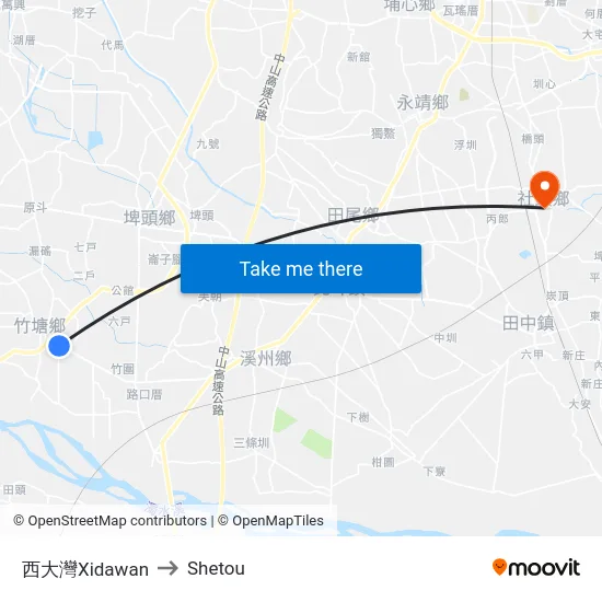西大灣Xidawan to Shetou map