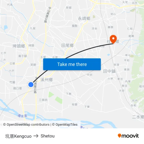 坑厝Kengcuo to Shetou map