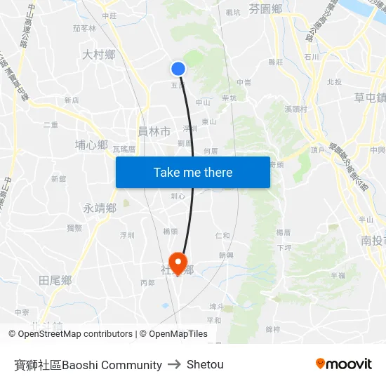 寶獅社區Baoshi Community to Shetou map