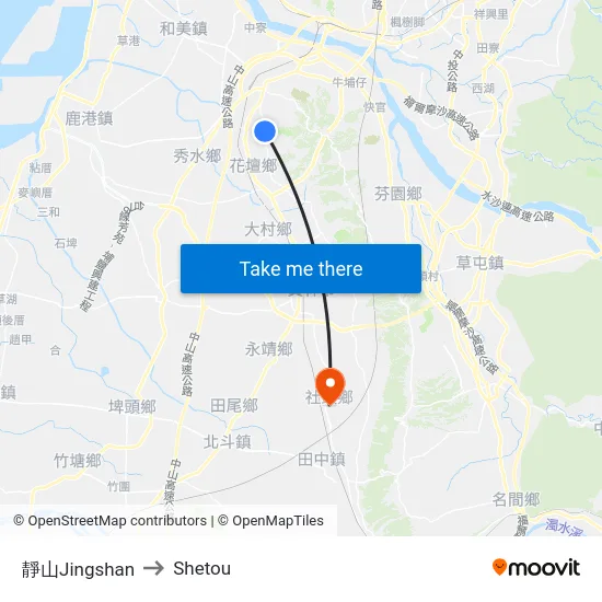 靜山Jingshan to Shetou map