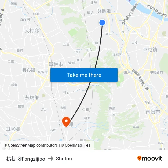 枋樹腳Fangzijiao to Shetou map