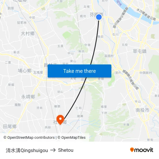 清水溝Qingshuigou to Shetou map