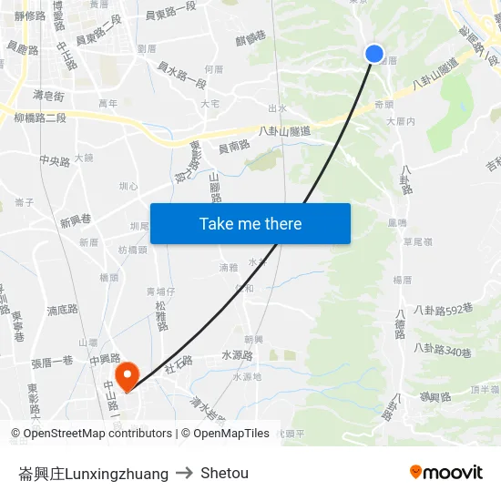 崙興庄Lunxingzhuang to Shetou map