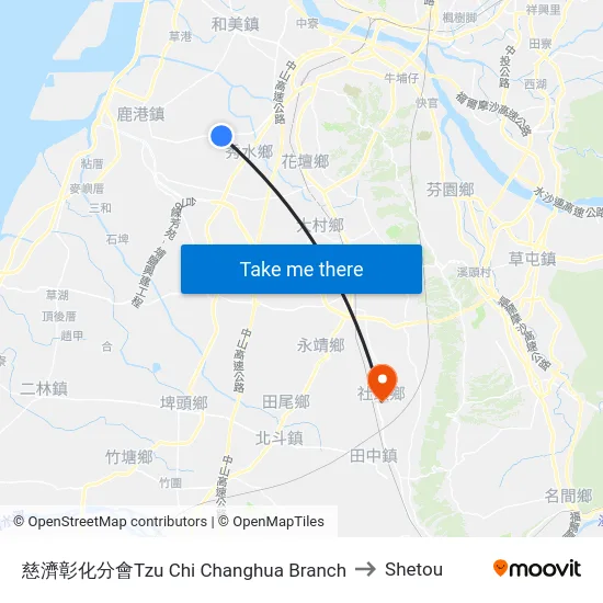 慈濟彰化分會Tzu Chi Changhua Branch to Shetou map