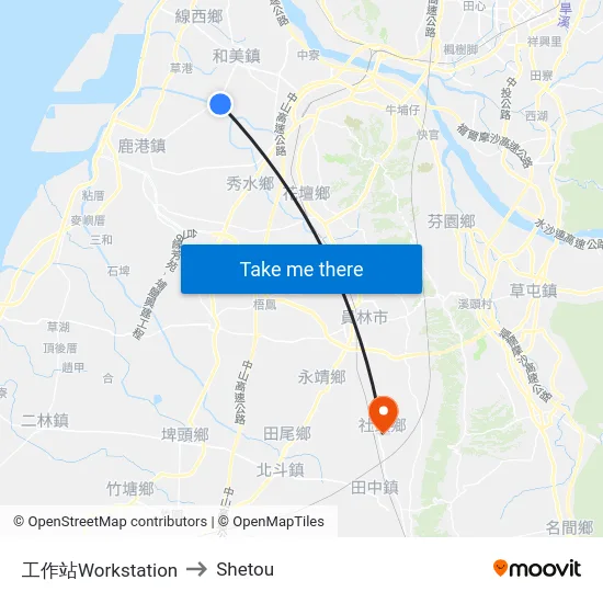Workstation to Shetou map