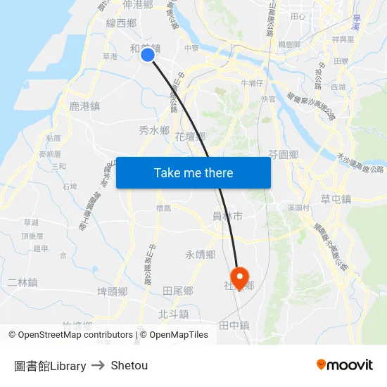 圖書館Library to Shetou map