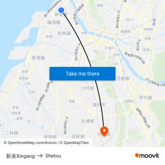 新港Xingang to Shetou map