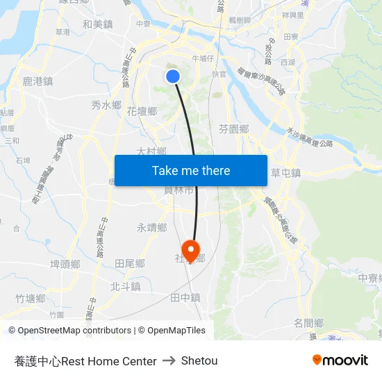 養護中心Rest Home Center to Shetou map