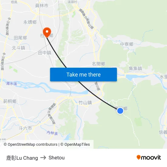 鹿彰Lu Chang to Shetou map