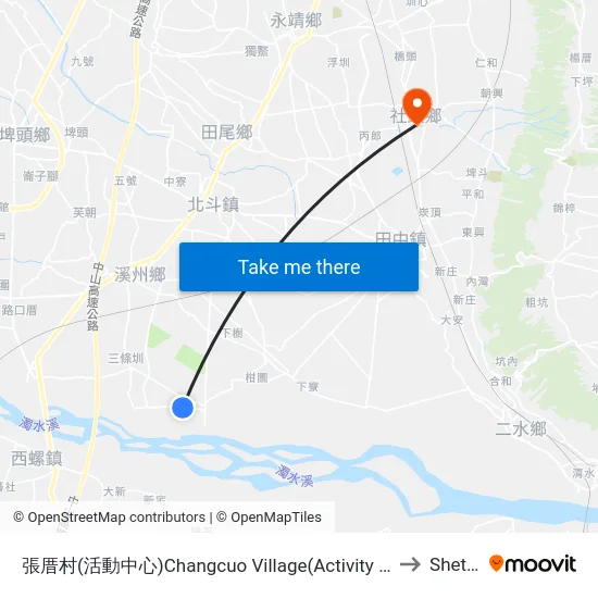 張厝村(活動中心)Changcuo Village(Activity Center) to Shetou map