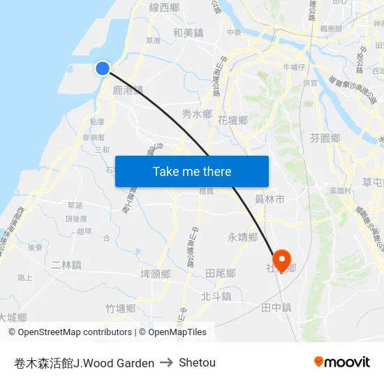卷木森活館J.Wood Garden to Shetou map