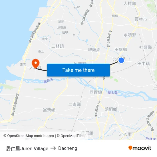 居仁里Juren Village to Dacheng map