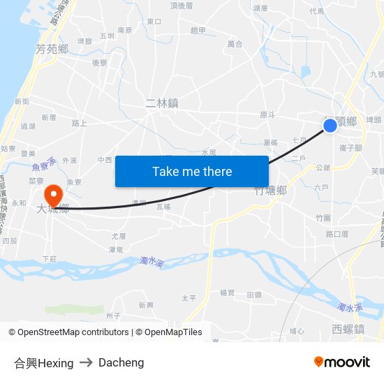 合興Hexing to Dacheng map
