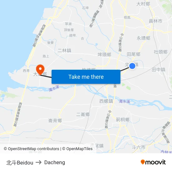 北斗Beidou to Dacheng map
