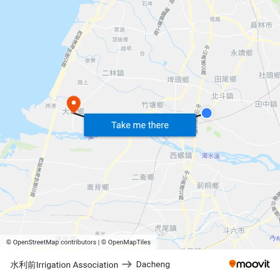 水利前Irrigation Association to Dacheng map
