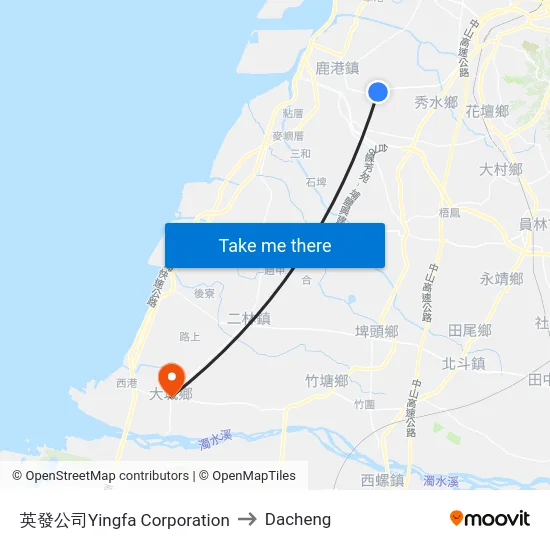 英發公司Yingfa Corporation to Dacheng map