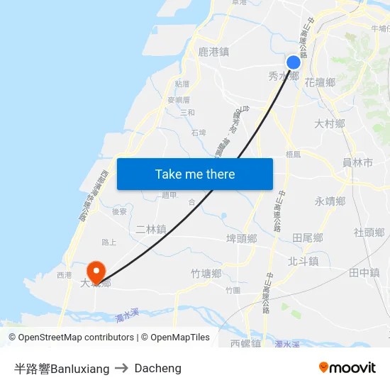 半路響Banluxiang to Dacheng map
