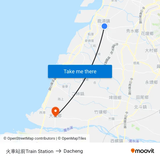 火車站前Train Station to Dacheng map