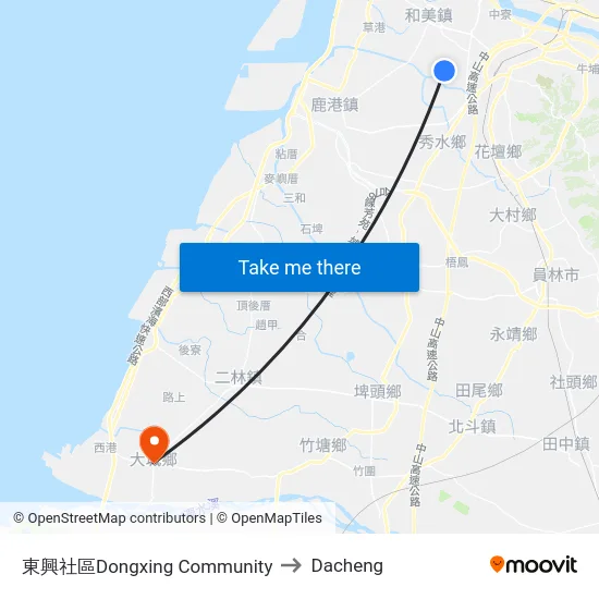 東興社區Dongxing Community to Dacheng map