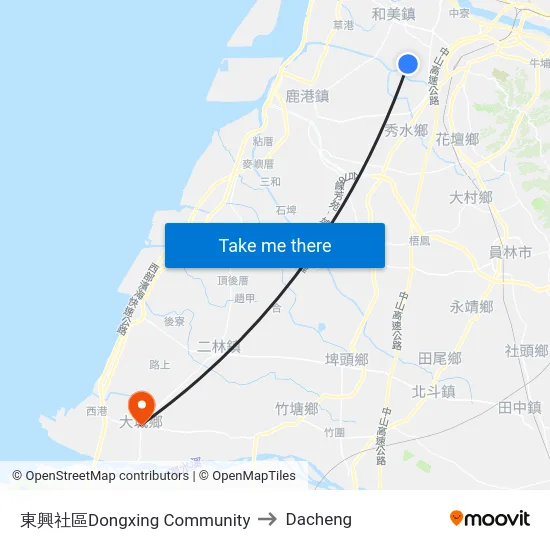 東興社區Dongxing Community to Dacheng map