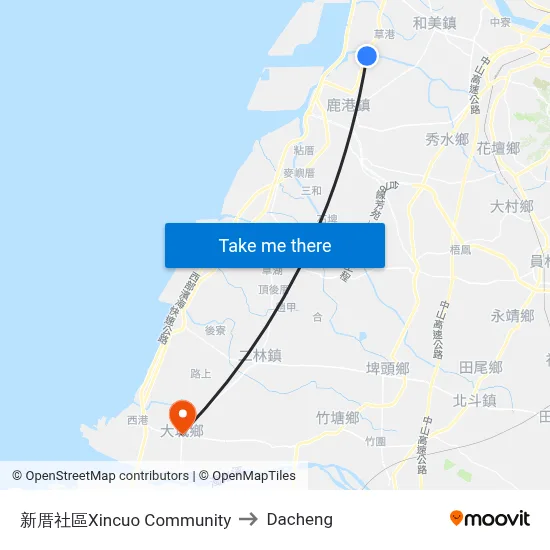 新厝社區Xincuo Community to Dacheng map